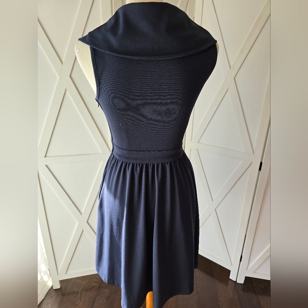Vintage ModCloth Navy Blue A-Line Midi Dress - Picture 6 of 11
